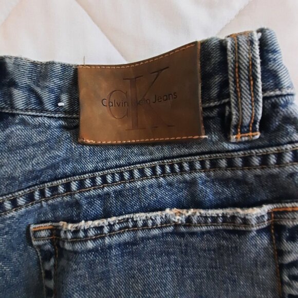 Vintage 90s Calvin Klein Jeans Womens 31 Blue Easy Fit Denim Stenciled - Picture 3 of 7